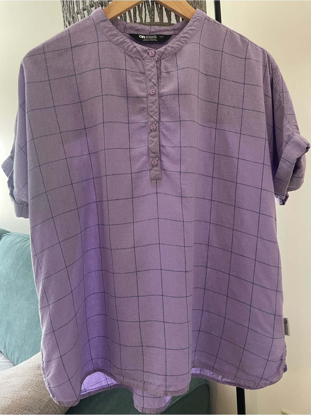 Outdoor Research Hemp Blend Top With Windowpane Check
